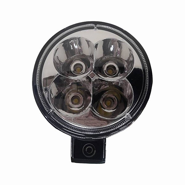 FAROL DE TRABALHO REDONDO 4 LEDS 12W BIVOLT