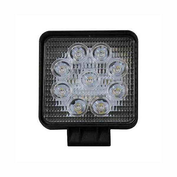 FAROL DE TRABALHO QUADRADO 9 LEDS 27W 10-30V EDN