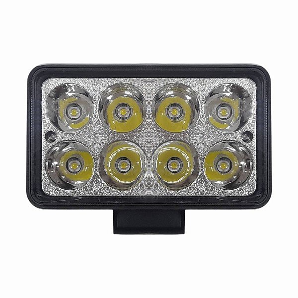 FAROL DE TRABALHO RETANGULAR 8 LEDS 24W 10-30V UNIVERSAL