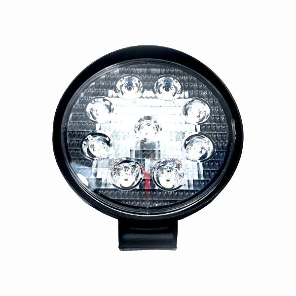 FAROL DE TRABALHO REDONDO 9 LEDS 27W 10-30V UNIVERSAL