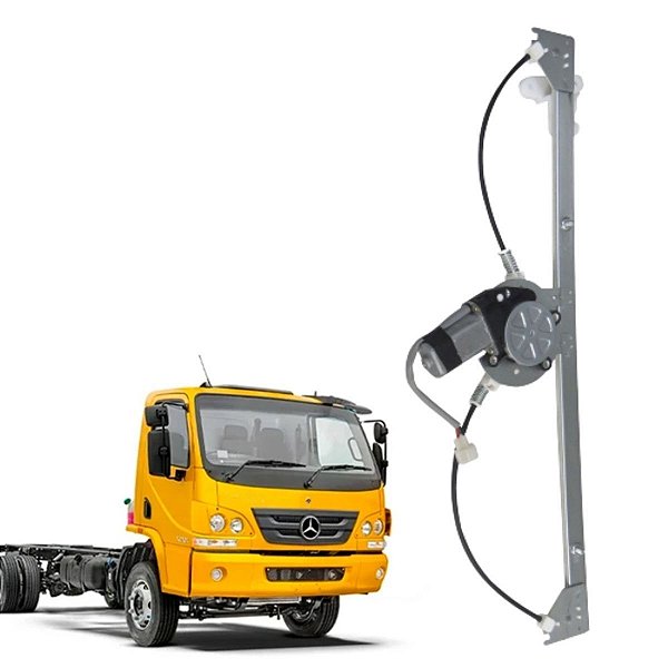 MAQUINA DE VIDRO COM MOTOR MERCEDES ACCELO 715 915 24V ESQ