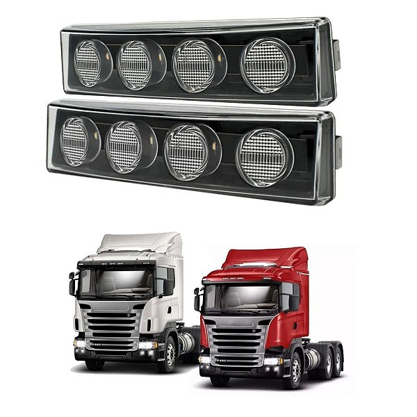 KIT LANTERNA TAPA SOL PARA SCANIA SÉRIE 5 LED BIVOLT AMARELA