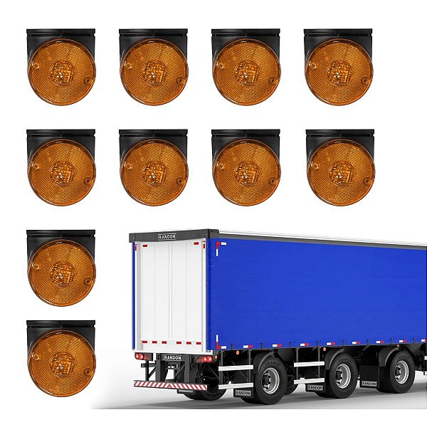 KIT 10 UN LANTERNA LATERAL 88MM C/SUPORTE RANDON SINALSUL