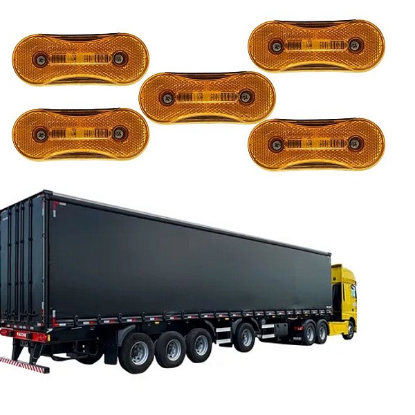 KIT 5 LANTERNA LATERAL PARA FACCHINI 24V AMARELA ASPOCK