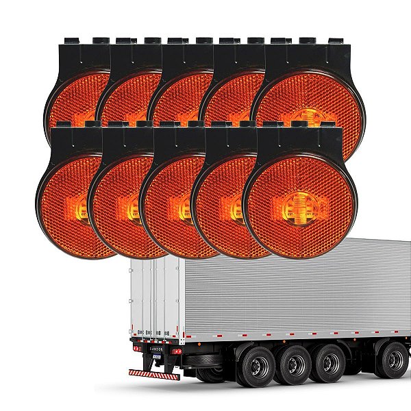 KIT 10 LANTERNA DELIMITADORA PARA RANDON LATERAL C/ SUPORTE