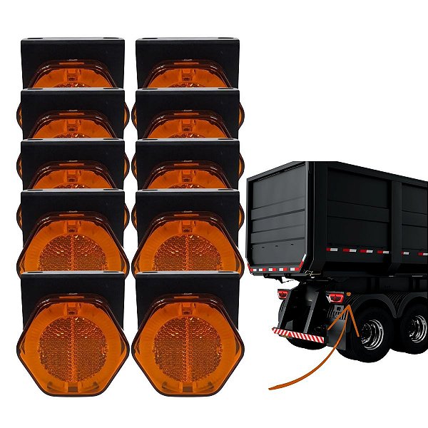 KIT 10 LANTERNA FLEX BIVOLT GUIA DE LUZ SINALSUL HEXAGONAL