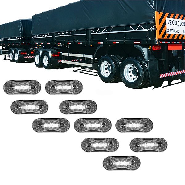 KIT 10 SIDELIGHT LANTERNA LATERAL PARA FACCHINI 24V CRISTAL