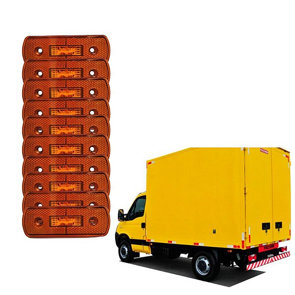 KIT 10 LANTERNA LATERAL ASPOCK BIVOLT P/ CARRETA FACCHINI