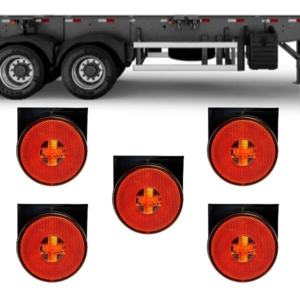 KIT 5 DELIMITADORA RANDON LANTERNA LATERAL C/ SUPORTE BIVOLT