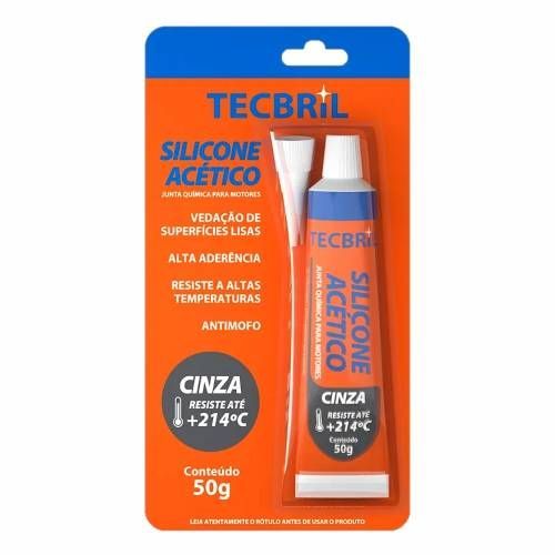SILICONE ACETICO ALTA TEMPERATURA CINZA ANTIMOFO TECBRIL