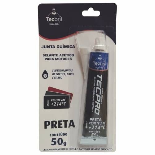 SILICONE ACETICO ALTA TEMPERATURA PRETO ANTIMOFO TECBRIL