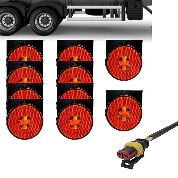 KIT COMPLETO 10U C/ LANTERNA LATERAL RANDOM + CHICOTE ELETR