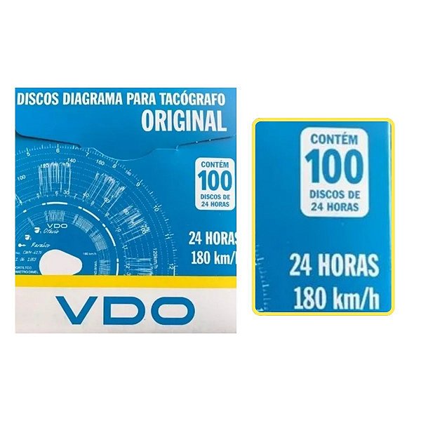 1 CAIXA DISCO TACOGRAFO DIÁRIO 180 KM 24H PARA CAMINHAO VDO