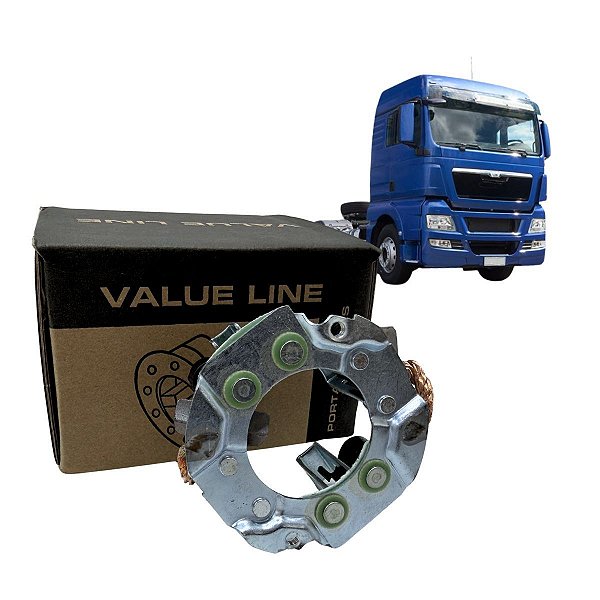 PORTA ESCOVA PARA MAN SCANIA VOLVO 24V 4 ESCOVA VALUE LINE