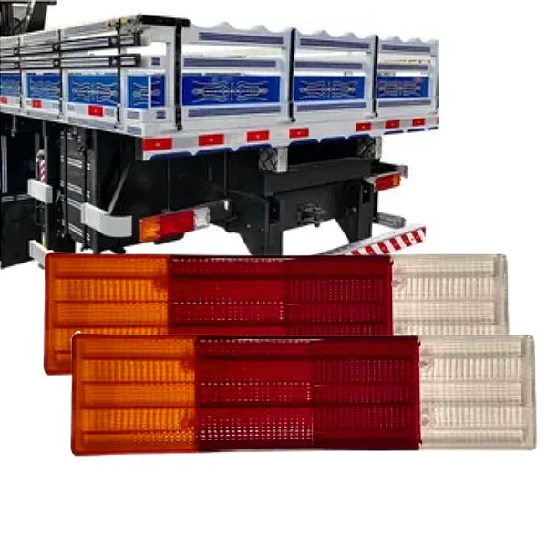 PAR LENTE TRASEIRA PARA MERCEDES APOS 88 COM RE TRICOLOR GF