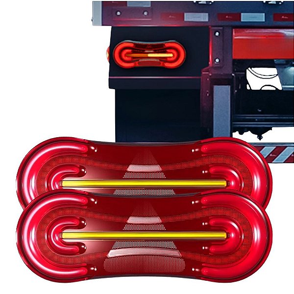 PAR LANTERNA TRASEIRA LED PARA CARRETA FACCHINI F70 ORIGINAL