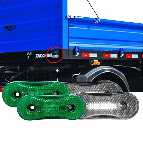 KIT LANTERNA ABS PARA FACCHINI LATERAL ASPOCK VERDE CRISTAL