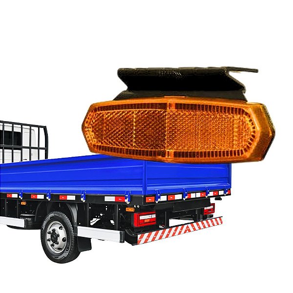 LANTERNA LATERAL LED BIVOLT AMARELA REBOQUE BAU CAMINHAO