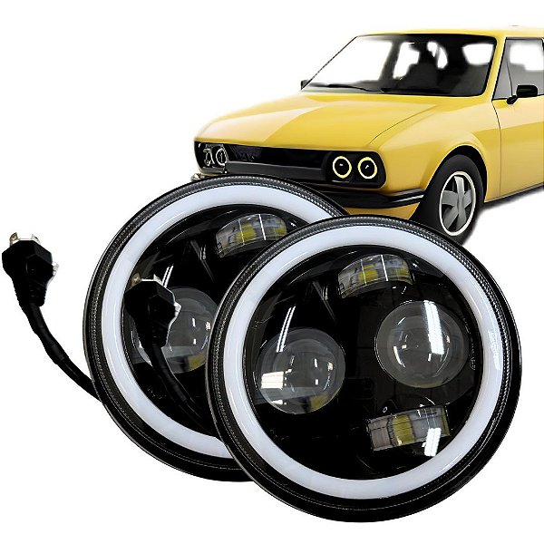 PAR FAROL ANGEL EYES PARA BRASILIA LED OLHO DE ANJO DRL