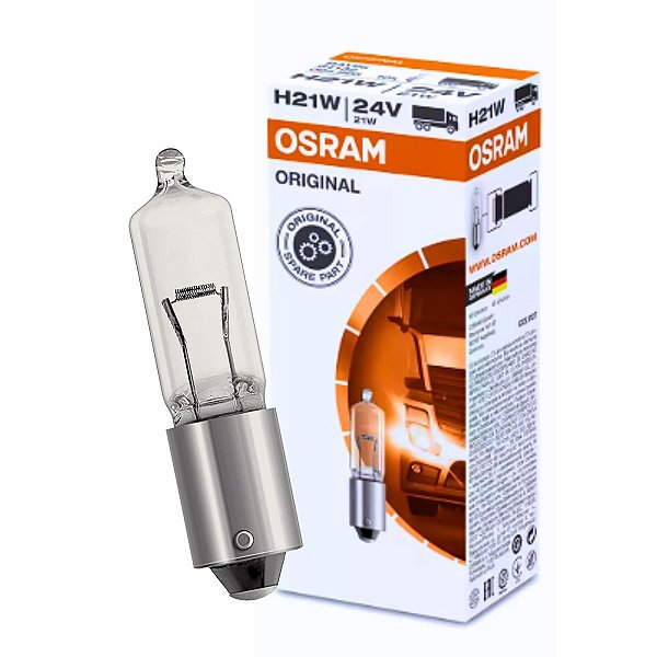 LAMPADA AUTOMOTIVA PISCA VOLVO 24V 21W BASE BAY9S OSRAM 1UN