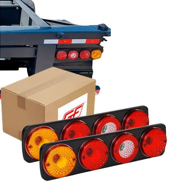 PAR LANTERNA TRASEIRA UNIVERSAL 24V PARA CAMINHAO CARRETA GF