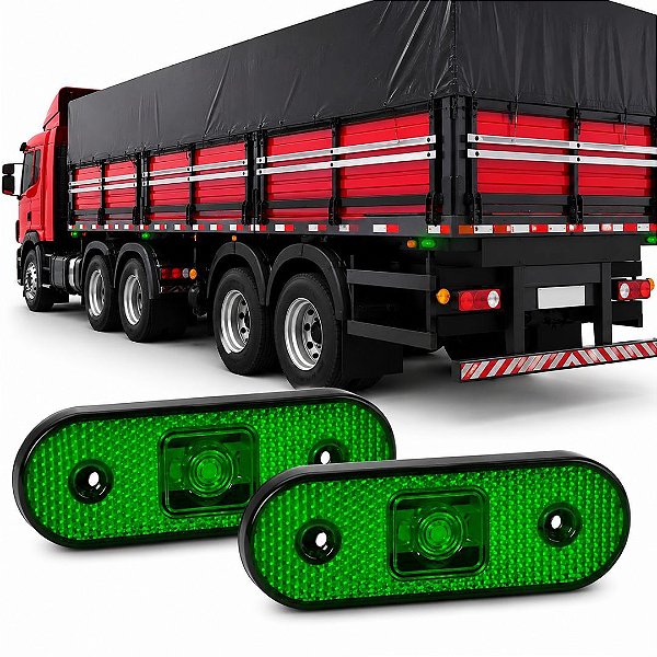 PAR LANTERNA LATERAL VERDE BIVOLT PARA FACHINNI S/ SUPORTE