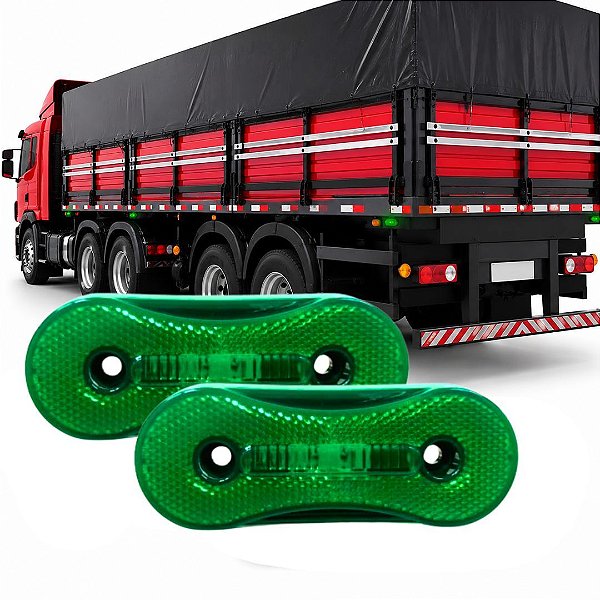 PAR LANTERNA ABS PARA CARRETA FACCHINI LATERAL ASPOCK VERDE