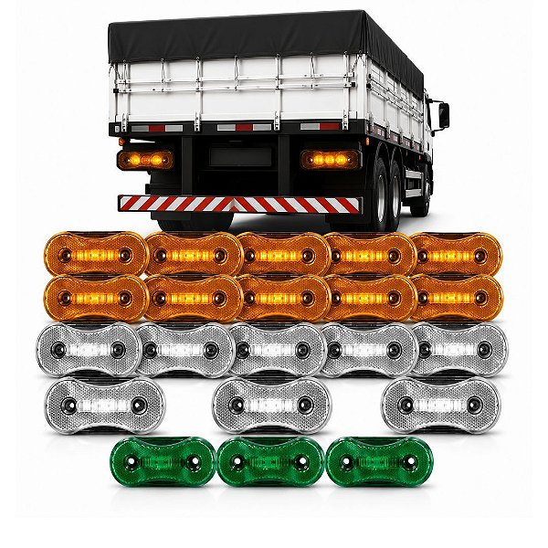 KIT LANTERNA LATERAL PARA CARRETA FACCHINI 24V C/CABO ASPOCK