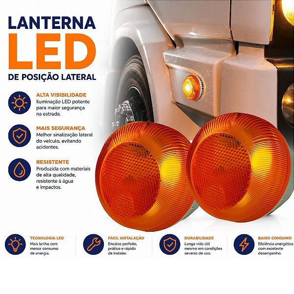 LANTERNA ESTRIBO LATERAL PARA VOLKS CONSTELLATION GF AMARELA
