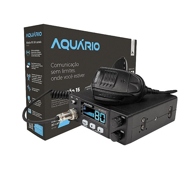 RADIO PX AQUARIO 80CANAIS PLUS AM 7W PARA CAMINHÃO MOTORHOME
