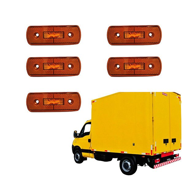 KIT 5 LANTERNA LATERAL ASPOCK BIVOLT PARA CARRETA FACCHINI