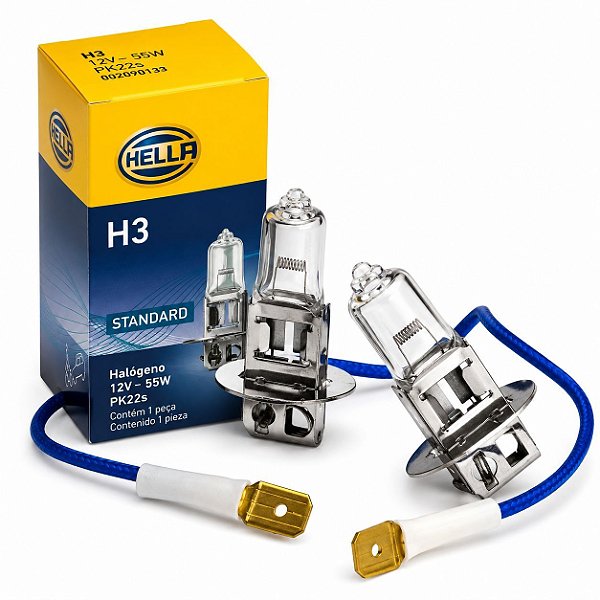 PAR LÂMPADA STANDARD ÍODO H3 12V ILUMINAÇÃO FAROL ORIG HELLA