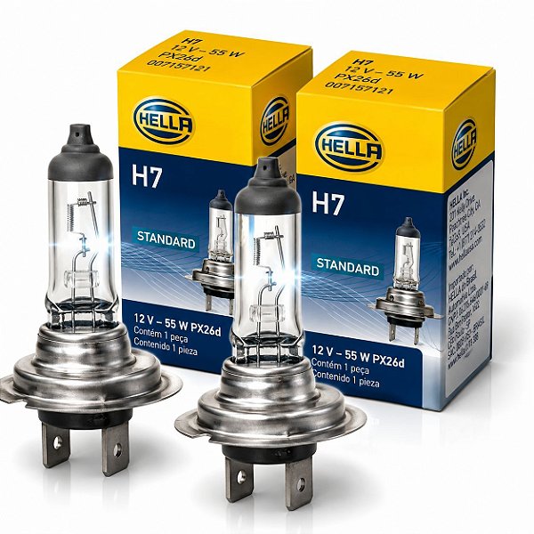 PAR LÂMPADA H7 STANDARD BASE PX26D FAROL AUTOMOTIVA 12V 55W