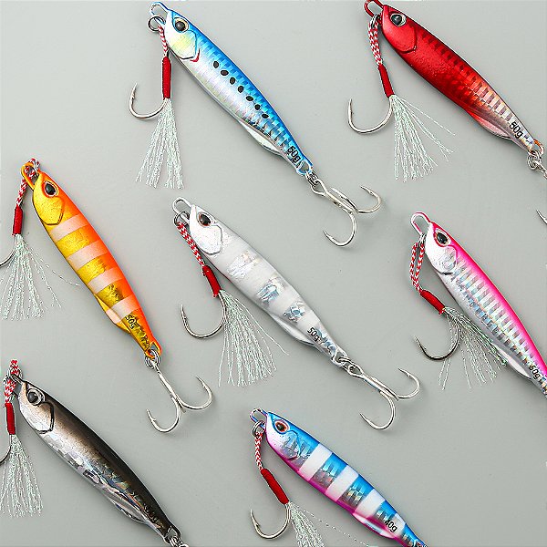 Isca Artificial Rígida Jigging Shore Casting – Pesca de Robalo e Predadores (10g a 50g)
