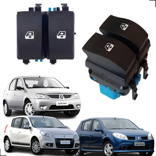 Botão Interruptor Duplo Vidro Elétrico Sandero Duster Logan