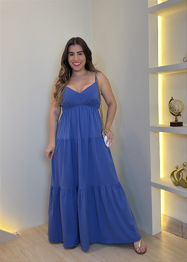 Vestido Sarja V - Azul Jeans