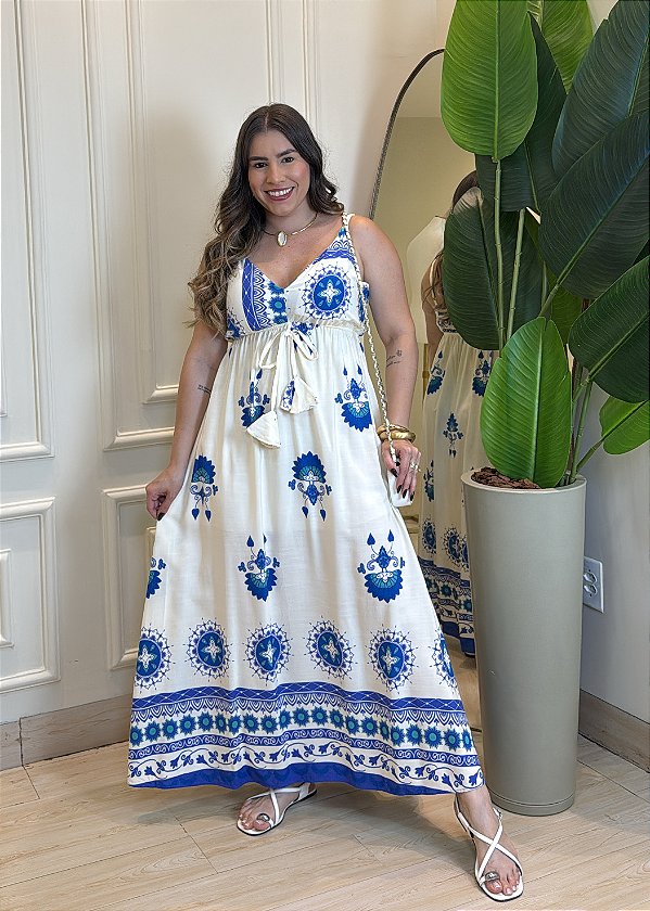 Vestido Alça - Azul