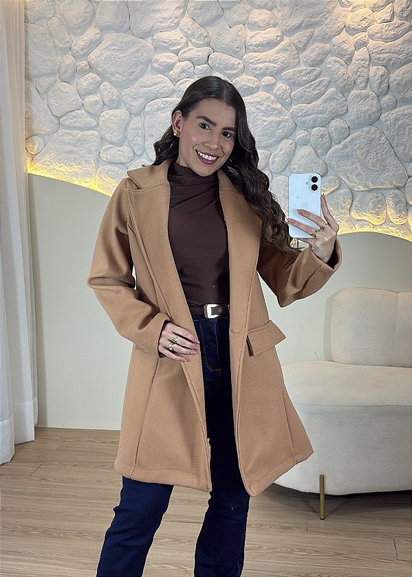 Casaco Feminino Alongado Nude Lâ Batida