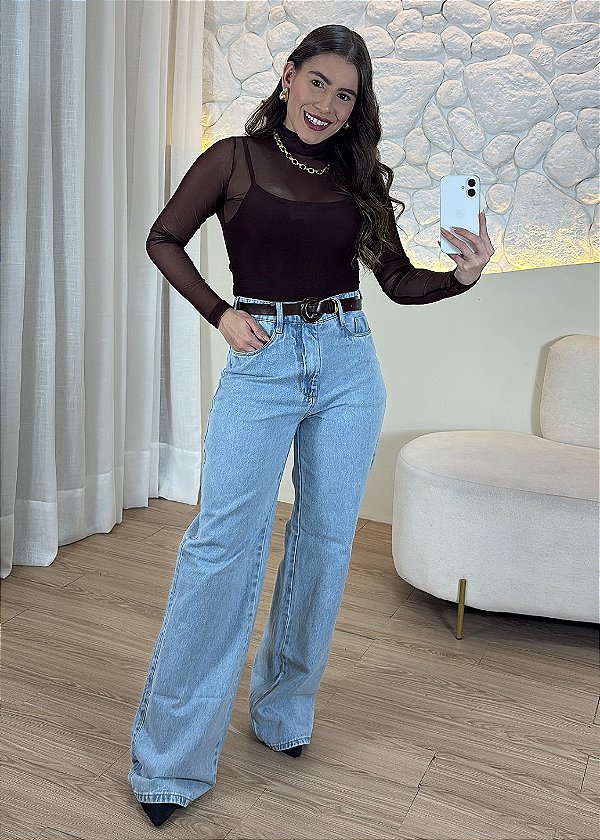 Calça Jeans Feminina Básica Clara