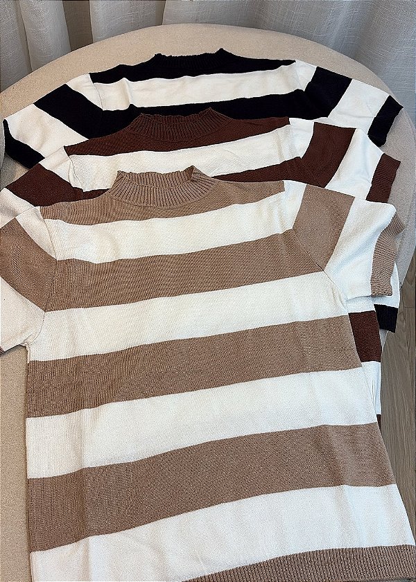 Blusa Tricô Modal Listrada