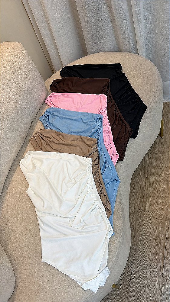 Body de Poliamida de Um Ombro Só Drapeado