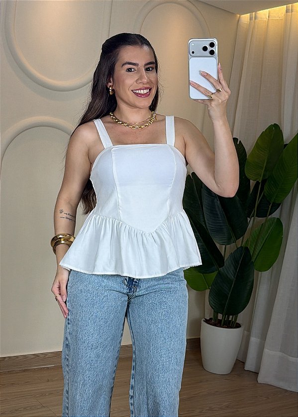 Blusa Peplum Marrant com Bojo Feminina - Tamanho Único