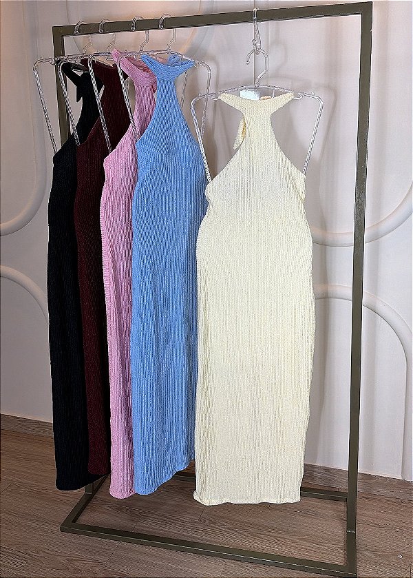 Vestido Midi Canelado 3D