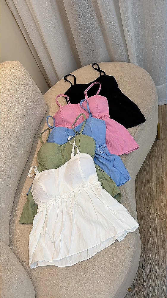 Blusa Tecido Marrant Detalhe Peplum