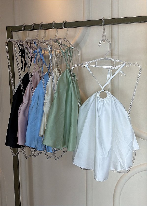 Blusa Frente Única Cetim Detalhe Argola
