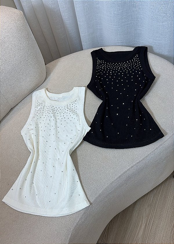Regata Canelada Com Strass