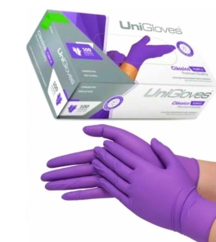 Luva Látex com Pó Purple Premium Quality Extra Tam P Unigloves cx 100