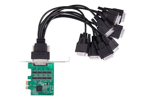 Placa PCIe 8 seriais RS232 (DB9M) ? Full 120mm ? LC ? Chipset Exar