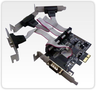 Placa PCIe 4 seriais RS232 (DB9M)  Slim 80mm