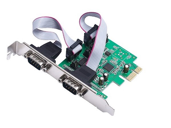 Placa PCIe 2 seriais RS232(DB9M)+1 Paralela (DB25F)-Full 120mm -LC
